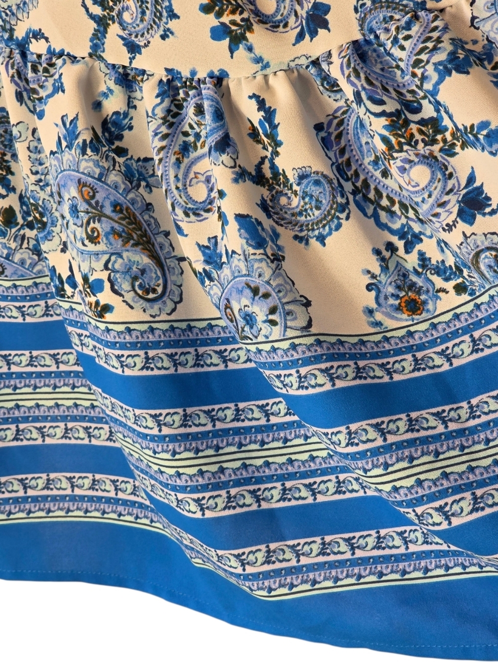 Haptics Blue Paisley Maxi Dress 2XL Smocked Boho Coastal Summer NWT - Picture 6 of 9